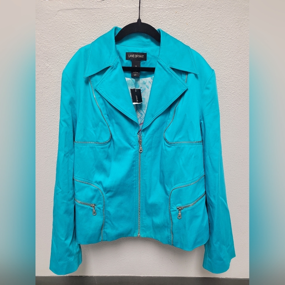 NWT Lane Byrant Size‎ 18 Blue Lightweight Jacket